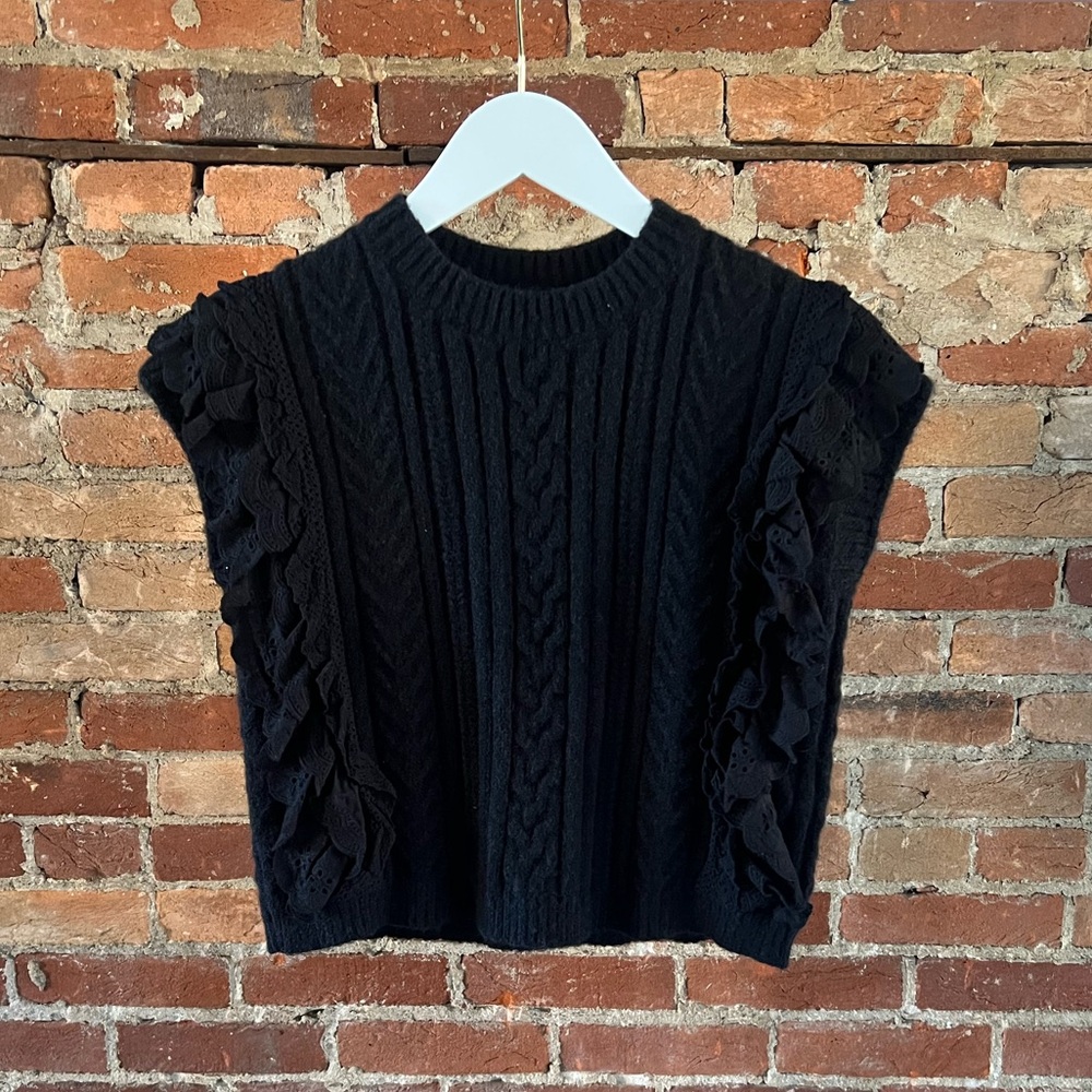 Girls Sadie & Sage Black Sweater Vest